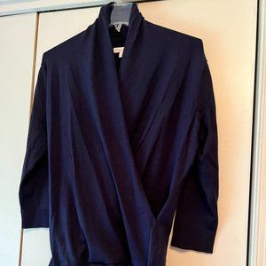 NY & Company Navy Faux Wrap Sweater - Medium